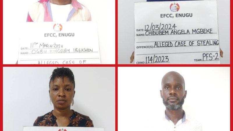 EFCC Arraigns Three former Bankers, One Other for N15.9m Fraud in Enugu