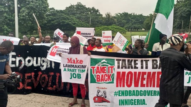 #EndBadGovernanceProtest: Hunger protesters converge on Abuja stadium