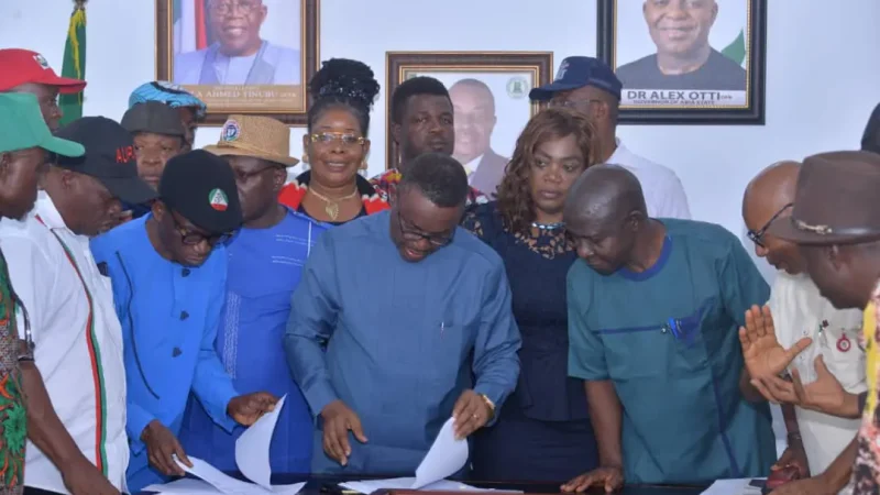 NLC, TUC jettison strike, sign minimum wage agreement with Abia govt