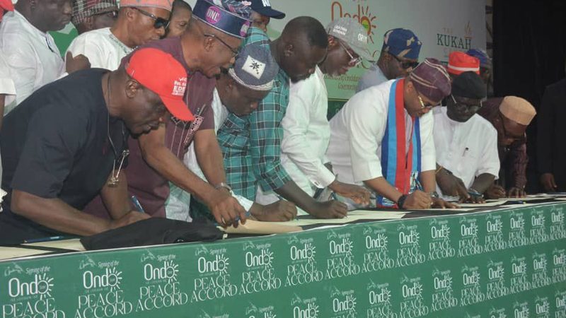 Ondo Guber: 17 political parties sign peace accord