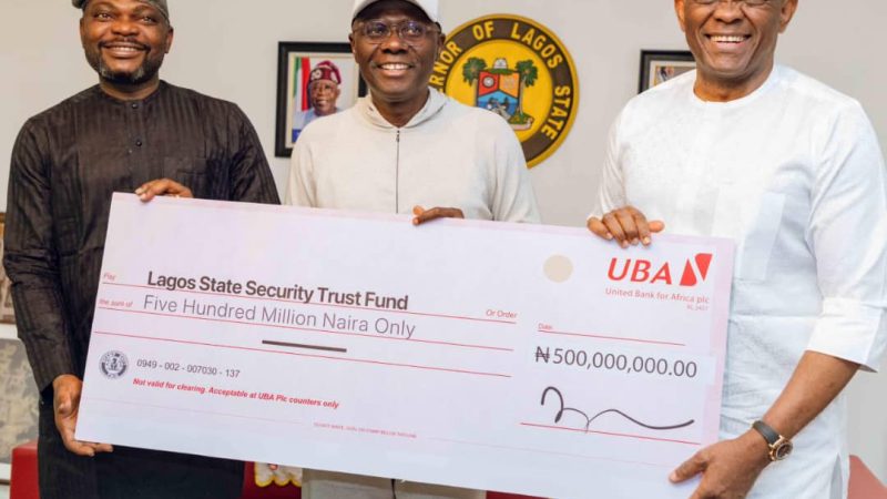 UBA donates N500 to Lagos State Security Trust Fund, Pledges support for state’s effort at improving security