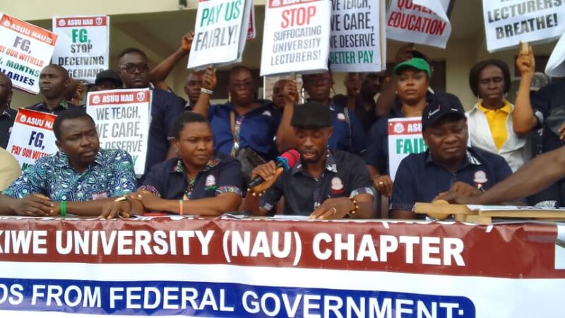 ASUU-NAU Cautions Over Strike, Seeks FG”s Approval To Settle Unpaid Salaries 