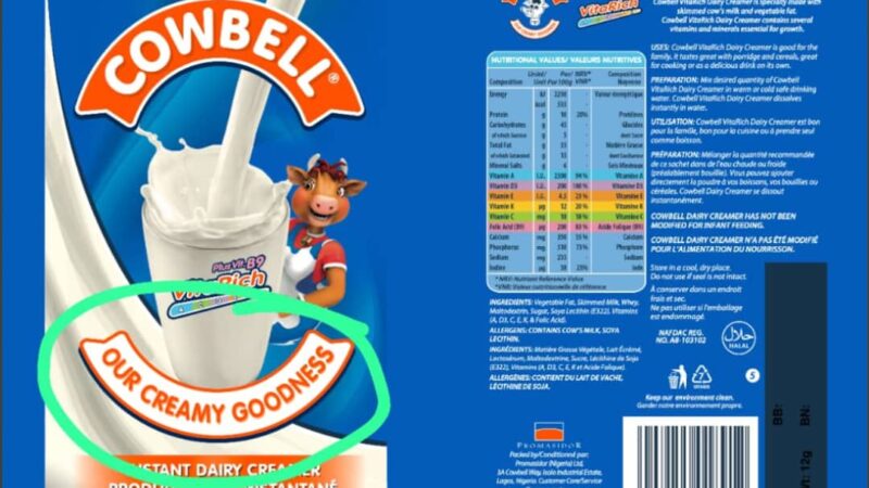 Beware of fake Cowbell milk, NAFDAC alerts Nigerians