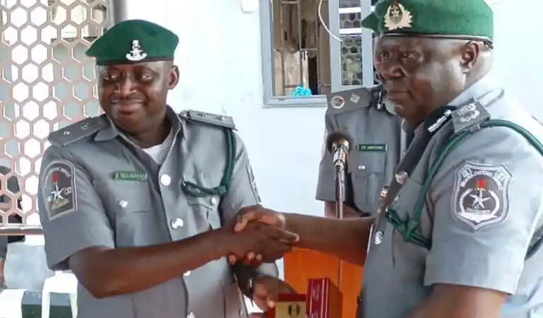 Farewell with Honour: Seme Customs Bids Emotional Goodbye to PRO Sulaiman, Celebrates Scanning Chief’s Retirement