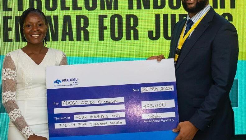 CSR: Akabogu Law Awards ₦450,000 Scholarship to Outstanding Maritime Graduate, Adoga Joyce